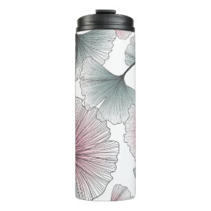 Gingko biloba hand-drawn. thermal tumbler