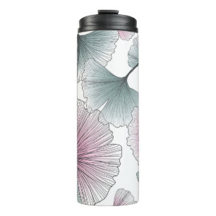 Gingko biloba hand-drawn. thermal tumbler