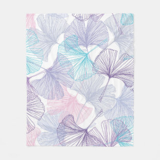 Gingko Biloba Rose Quartz Pattern Fleece Blanket