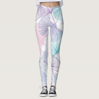 Gingko Biloba Rose Quartz Pattern Leggings