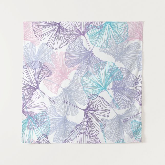 Gingko Biloba Rose Quartz Pattern Tapestry (Front)