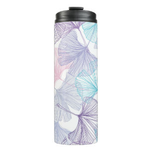 Gingko Biloba Rose Quartz Pattern Thermal Tumbler