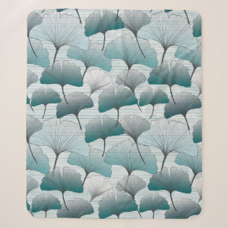 Gingko biloba seamless blue colours pattern.  sherpa blanket