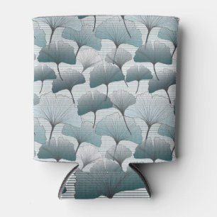 Gingko biloba, seamless blue pattern. can cooler