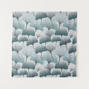 Gingko biloba, seamless blue pattern. tapestry