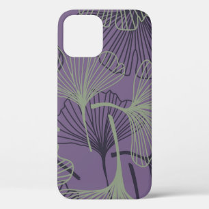 Gingko biloba seamless pattern. Abstract vintage b iPhone 12 Case