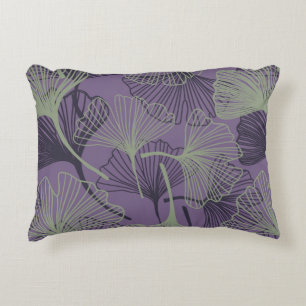 Gingko biloba seamless pattern. Abstract vintage b Decorative Cushion