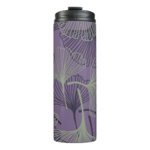 Gingko biloba seamless pattern. Abstract vintage b Thermal Tumbler