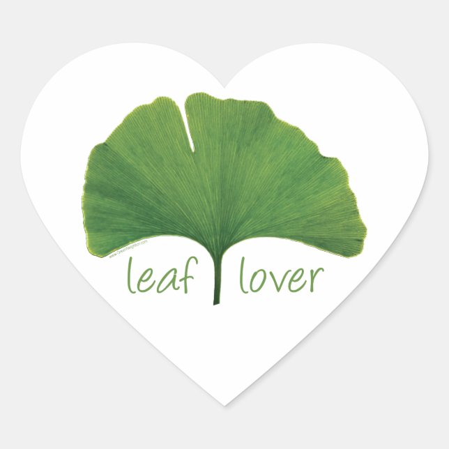 Gingko Leaf Heart Sticker (Front)
