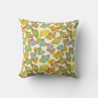 Gingko Leaves: Floral Abstract Art Cushion