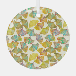 Gingko Leaves: Floral Abstract Art Glass Tree Decoration