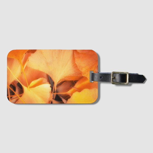 Gingko Leaves Luggage Tag (Front Horizontal)