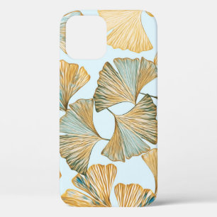 Gingko Leaves Watercolor Seamless Pattern iPhone 12 Case
