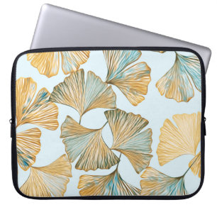 Gingko Leaves Watercolor Seamless Pattern Laptop Sleeve