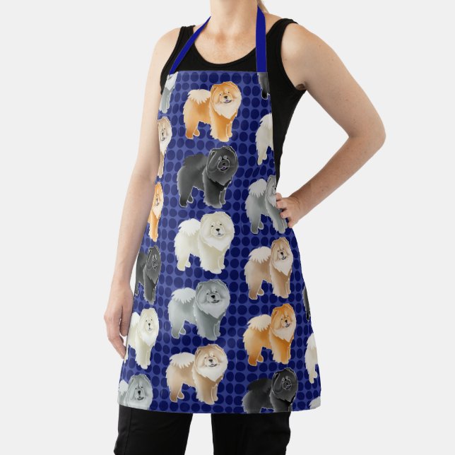 GINGKO THE  CHOW (blue)  All-Over Print Apron (Insitu)