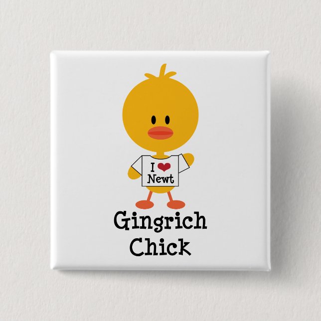 Gingrich Chick Button I Heart Newt (Front)