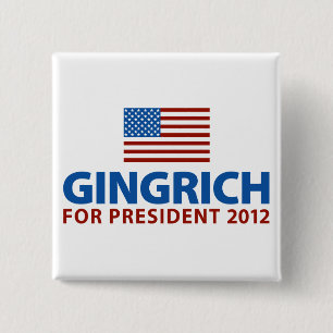 Gingrich for President 15 Cm Square Badge