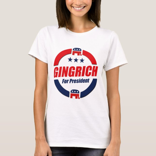 GINGRICH FOR PRESIDENT (Republican) T-Shirt (Front)