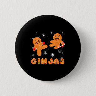 Ginjas Gingerbread Ninjas Funny Ugly Christmas 6 Cm Round Badge