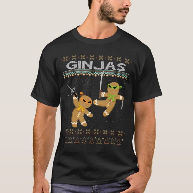 Ginjas Gingerbread Ninjas Ugly T-Shirt (Front)