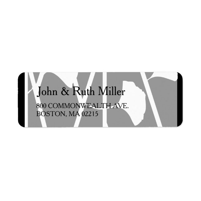 Ginkgo 1 Floral Pattern Return Address Labels (Front)