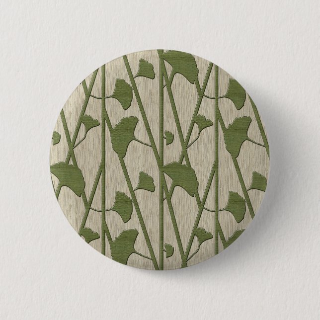 ginkgo biloba 6 cm round badge (Front)
