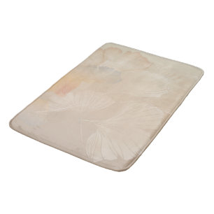 Ginkgo Biloba Botanical Abstract Graphic Art Blush Bath Mat