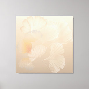 Ginkgo Biloba Botanical Abstract Graphic Art Blush Canvas Print