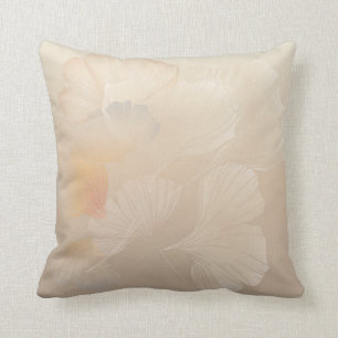 Ginkgo Biloba Botanical Abstract Graphic Art Blush Cushion