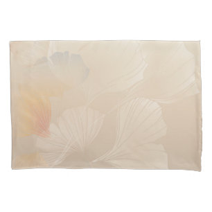 Ginkgo Biloba Botanical Abstract Graphic Art Blush Pillowcase
