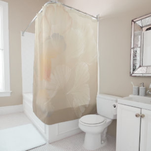 Ginkgo Biloba Botanical Abstract Graphic Art Blush Shower Curtain