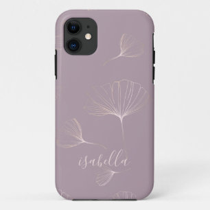 Ginkgo Biloba Botanical Rose Gold Personalised Case-Mate iPhone Case