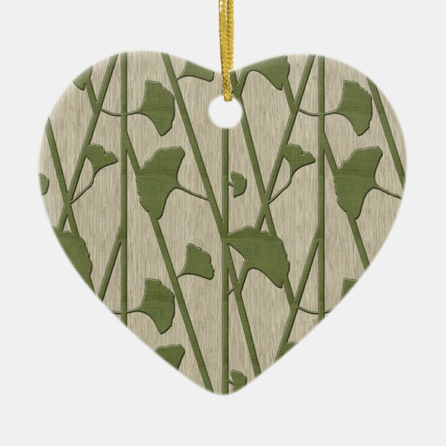 ginkgo biloba ceramic tree decoration (Front)