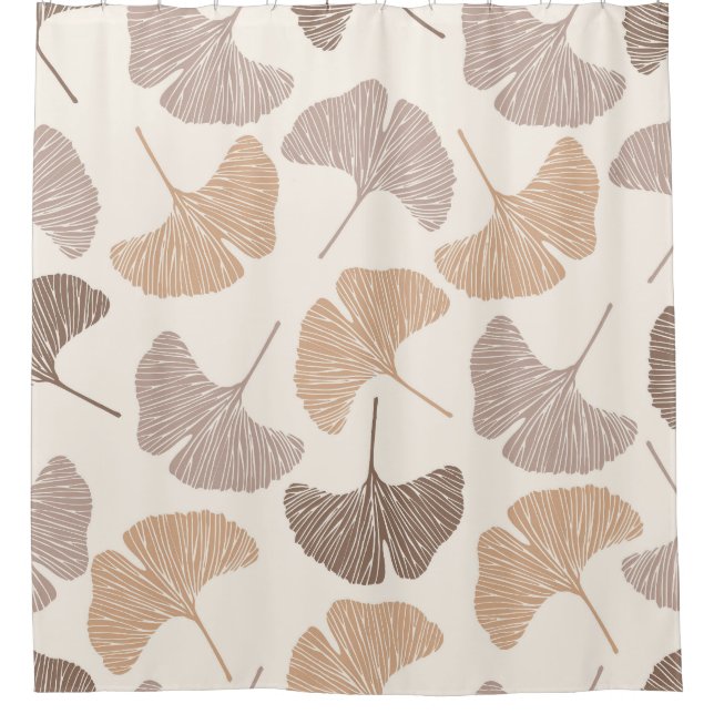 Ginkgo biloba: dry seamless design. shower curtain (Front)