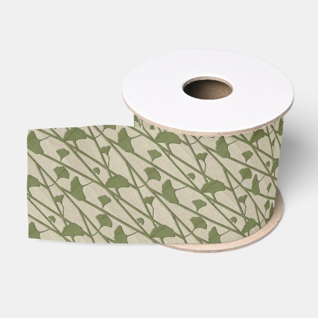 ginkgo biloba grosgrain ribbon (Spool)
