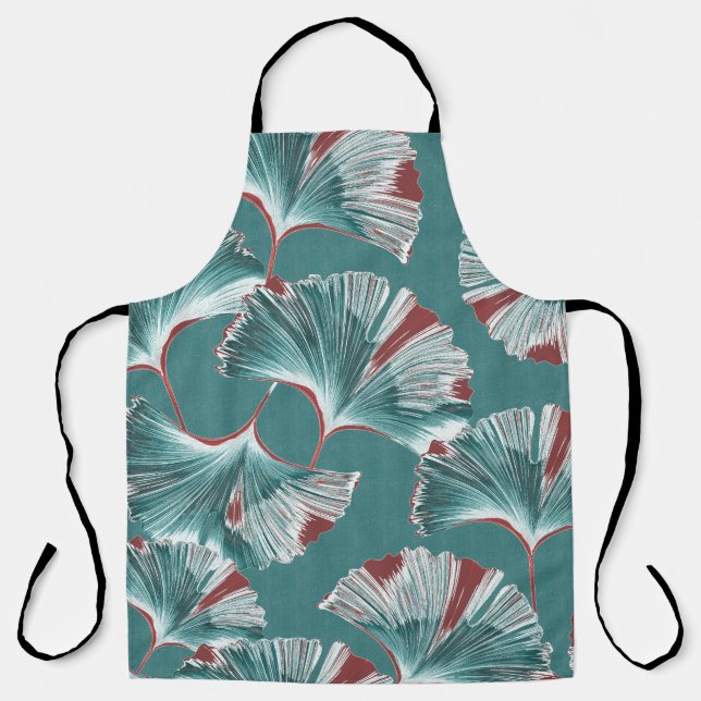 Ginkgo biloba leaf, tablecloth pattern. apron (Front)