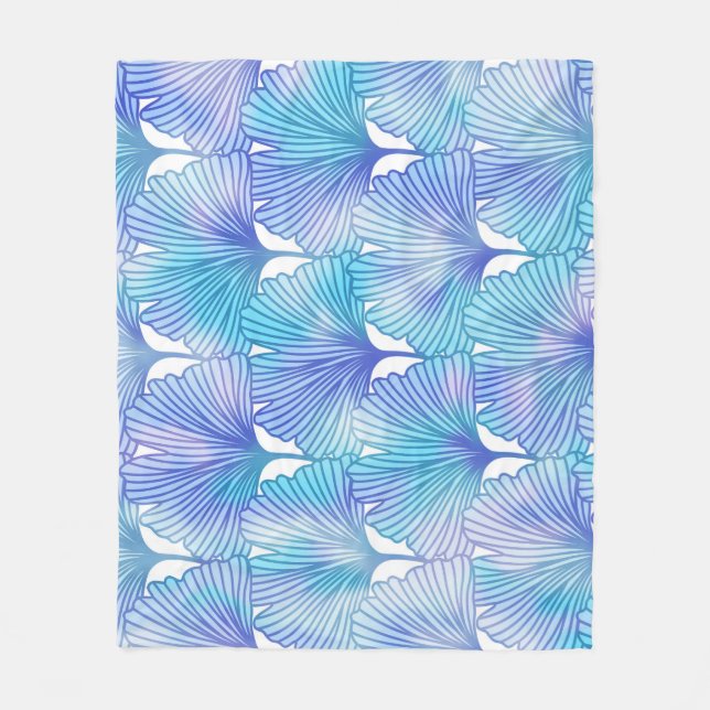 Ginkgo Biloba Leaves Autumn Pattern Fleece Blanket (Front)