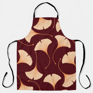 Ginkgo biloba leaves, seamless floral pattern. apron
