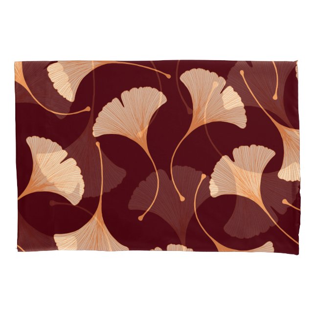 Ginkgo biloba leaves, seamless floral pattern. pillowcase (Front)