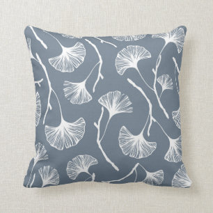 Ginkgo biloba leaves seamless pattern cushion
