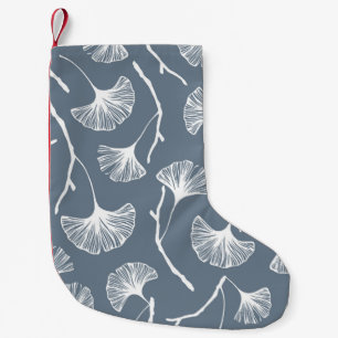 Ginkgo biloba leaves seamless pattern small christmas stocking