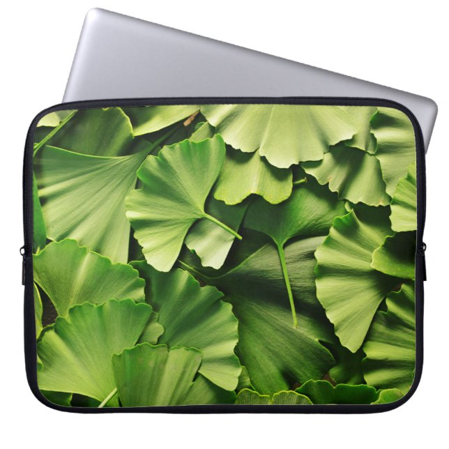 ginkgo biloba tree leaf nature plant texture laptop sleeve (Front)
