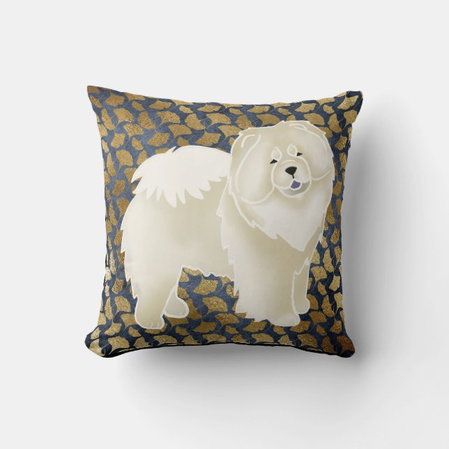 GINKGO cream chow pillow -choose fabric and size (Front)