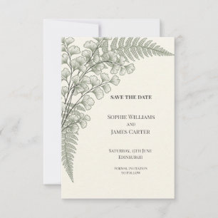 Ginkgo Fern Botanical Wedding Save The Date
