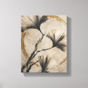 Ginkgo Gestures with Antique Gold – Botanical Canv Canvas Print