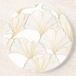 Ginkgo Gold: Luxurious Leaf Arrangement Coaster