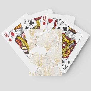 Ginkgo Gold: Luxurious Leaf Arrangement Playing Cards