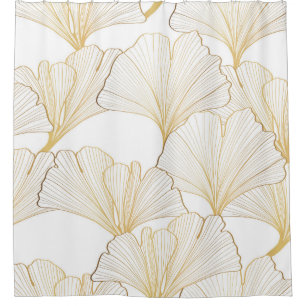 Ginkgo Gold: Luxurious Leaf Arrangement Shower Curtain
