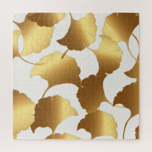 Ginkgo Gold: Luxury Vintage Design. Jigsaw Puzzle