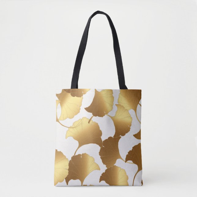 Ginkgo Gold: Luxury Vintage Design. Tote Bag (Front)